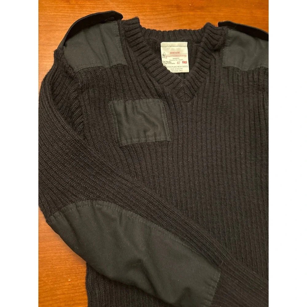 Brigade Quartermasters sweater men's 42 Woolly Pully black wool commando vintage